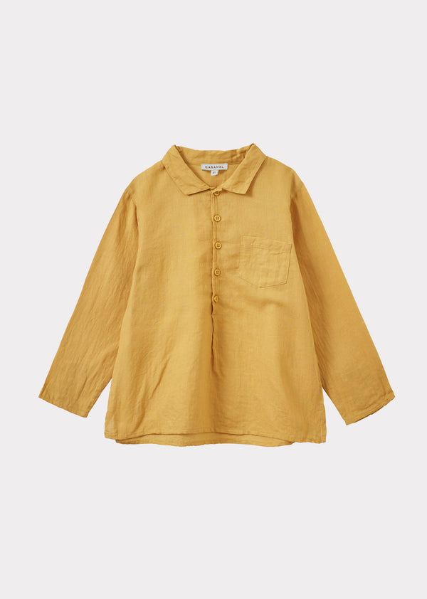 caramel BULLSHARK CHILDREN'S COTTON SHIRT - OCHRE