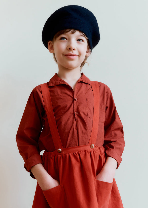 Caramel BULLSHARK CHILDREN'S COTTON SHIRT - RUST