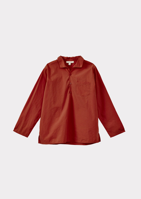 caramel BULLSHARK CHILDREN'S COTTON SHIRT - RUST