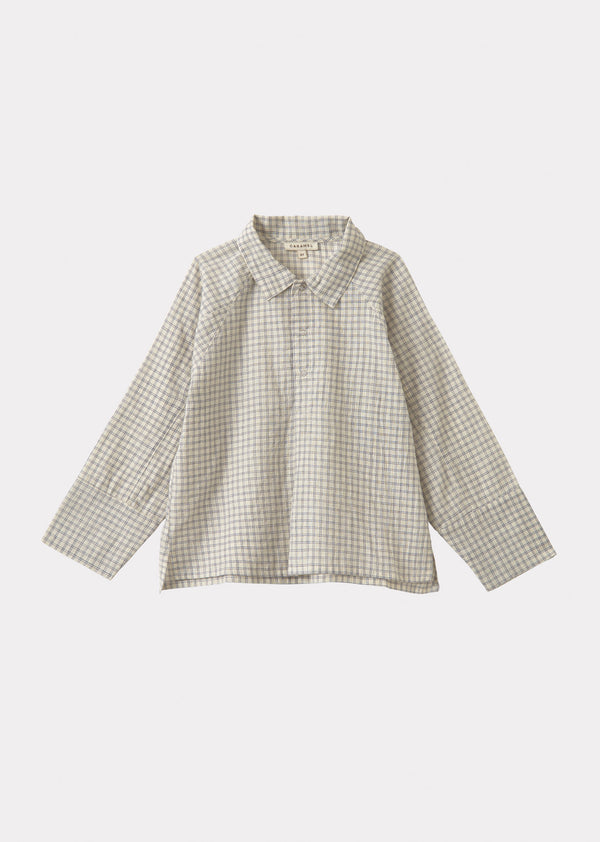 caramel BURDOCK SHIRT - WHITE/NAVY CHECK