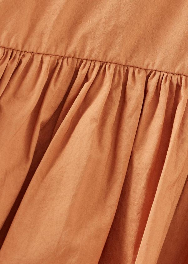 Caramel CALLIOPE GIRL'S COTTON BLOUSE - BURNT ORANGE