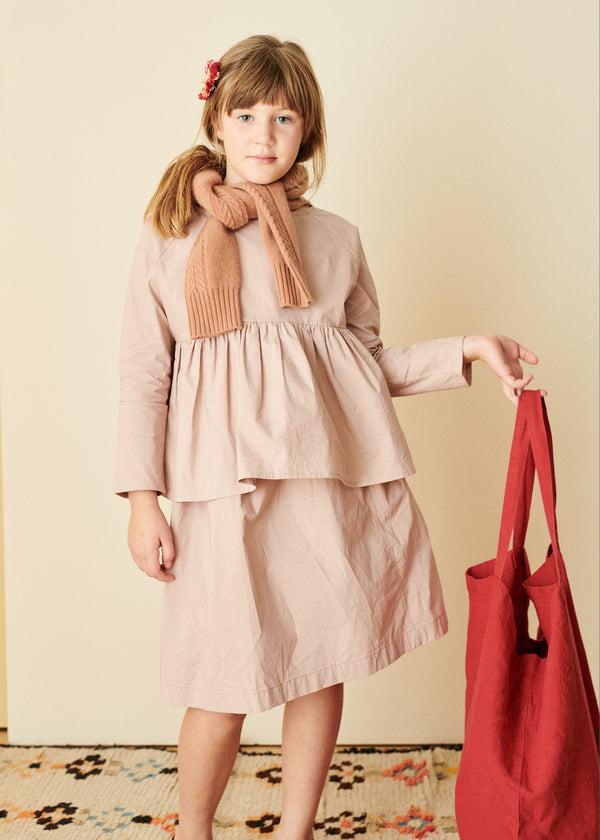 Caramel CALLIOPE GIRL'S COTTON BLOUSE - DUSTY ROSE