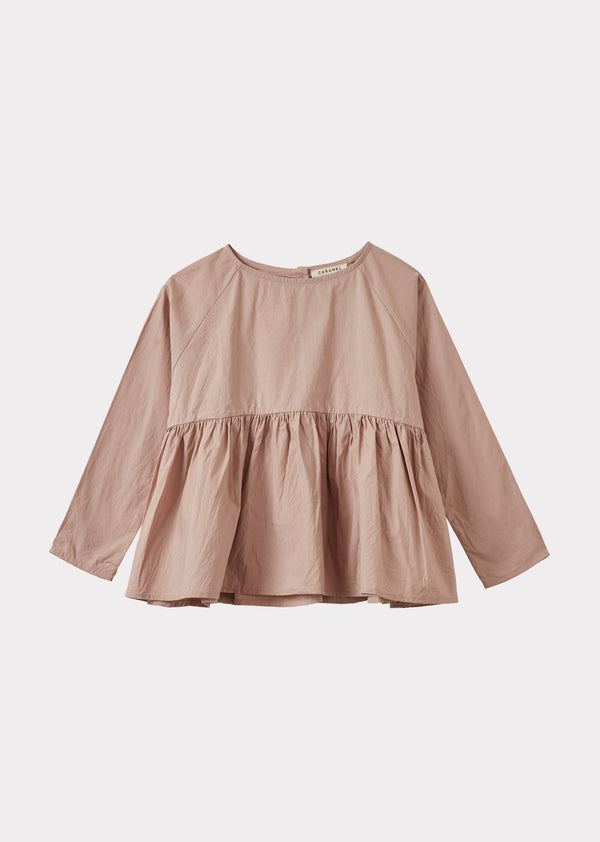 caramel CALLIOPE GIRL'S COTTON BLOUSE - DUSTY ROSE