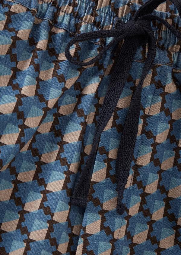 Caramel CAPER CHILDREN'S COTTON TROUSERS - GEO PRINT