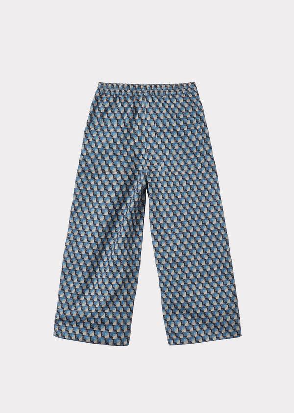 Caramel CAPER CHILDREN'S COTTON TROUSERS - GEO PRINT