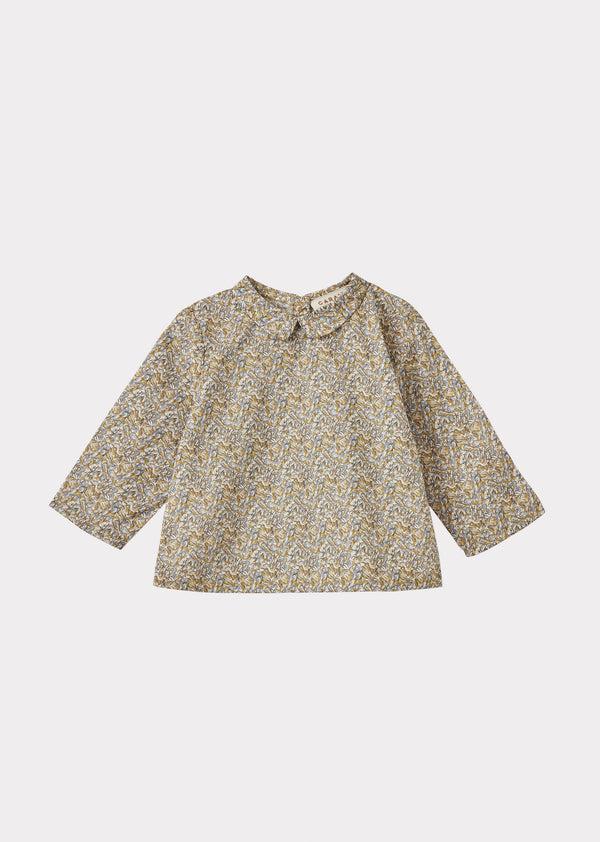 caramel CARROT BABY COTTON TOP - LIBERTY PETAL FRILL