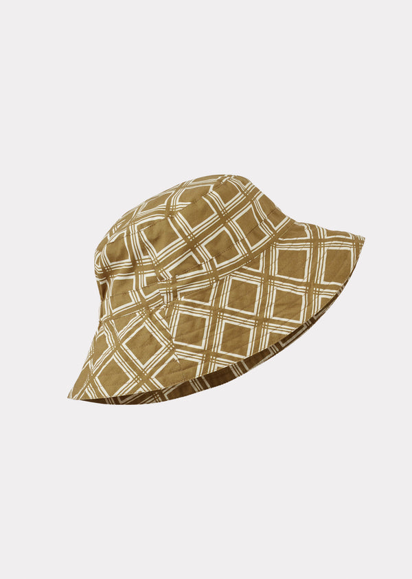 caramel CEDRUS HAT - BROWN GEO PRINT