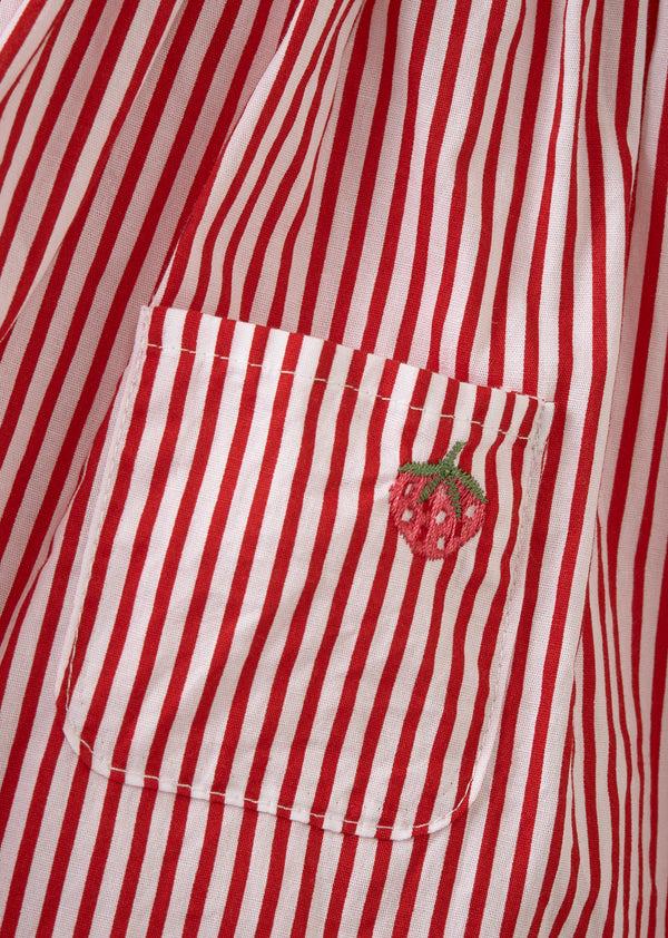 Caramel CHERVIL BABY COTTON SUN DRESS - RED STRIPE