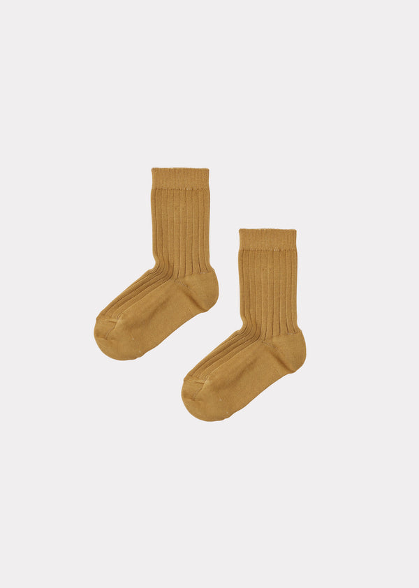 caramel CHILDREN'S RIB ANKLE SOCKS - TOUNDRA