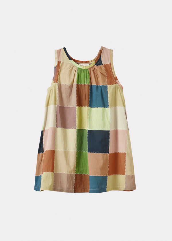 Caramel CICELY DRESS - GREEN/MULTICOLOUR