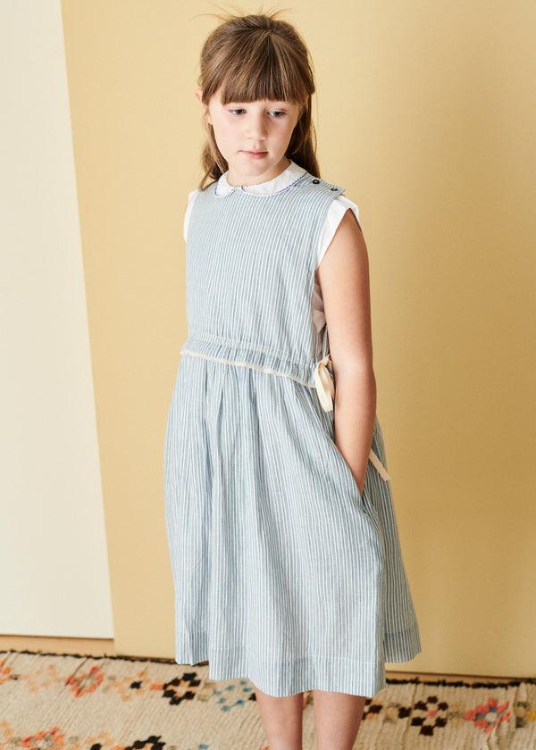Caramel COLIMA DRESS - LIGHT BLUE STRIPE