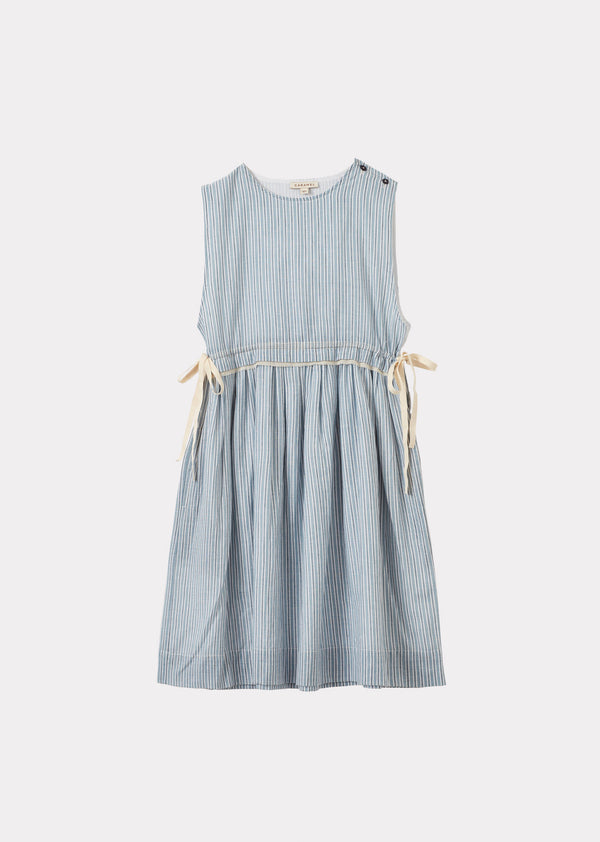 caramel COLIMA DRESS - LIGHT BLUE STRIPE