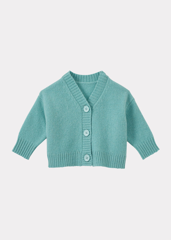 caramel COPPER PARTY BABY CARDIGAN - LAGOON