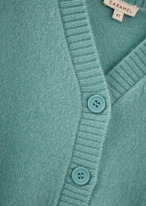 Caramel COPPER PARTY CARDIGAN - LAGOON