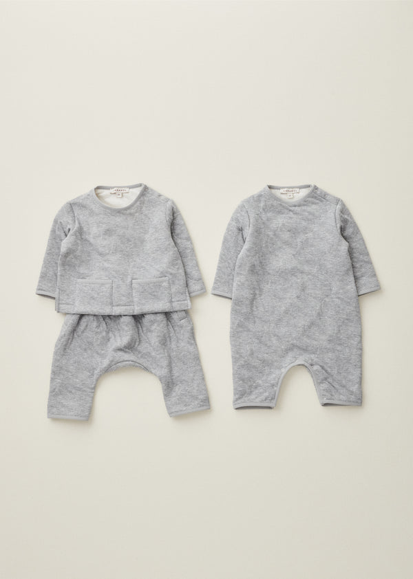 Caramel CRABAPPLE COTTON BABY SET - GREY