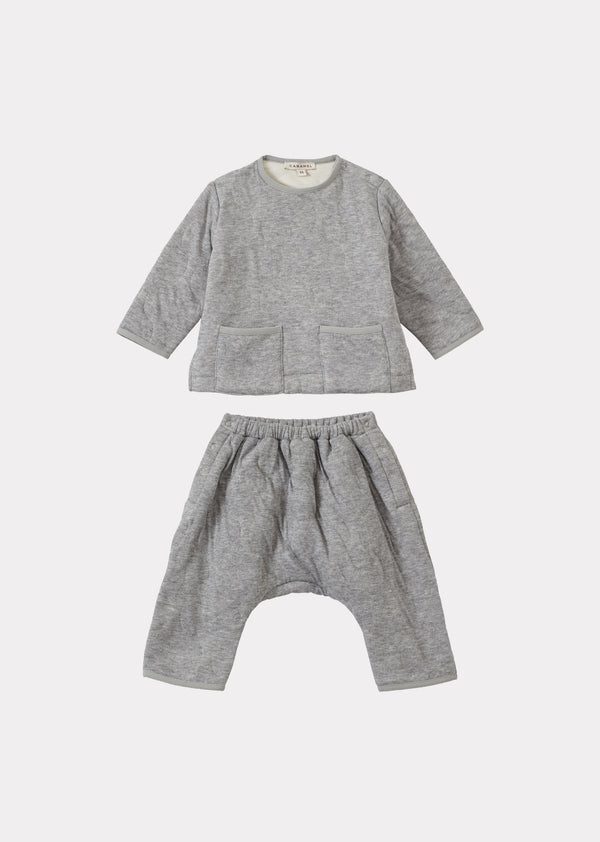caramel CRABAPPLE COTTON BABY SET - GREY