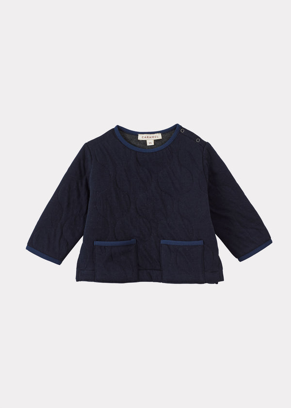Caramel CRABAPPLE COTTON BABY SET - NAVY