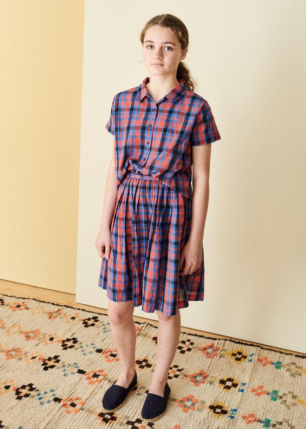 Caramel CUMIN SKIRT CHILD - RED/BLUE TARTAN