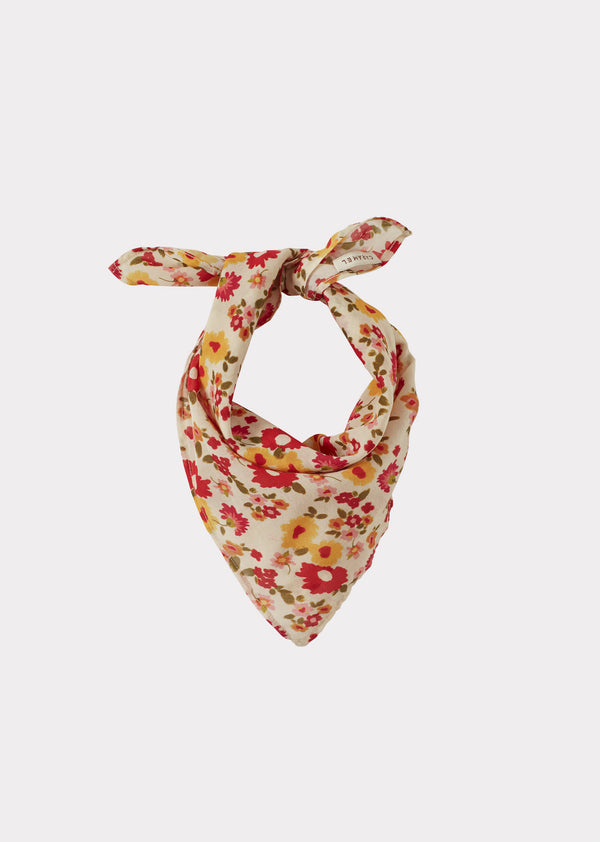 caramel DANDELION COTTON SCARF - VINTAGE FLORAL