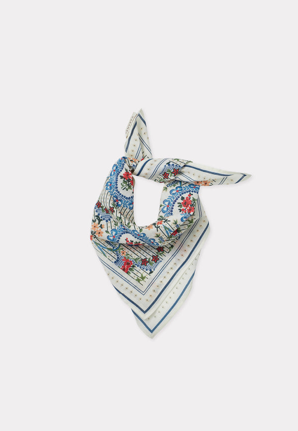 Caramel ELLIE COTTON SCARF - FLORAL LACE ECRU PRINT