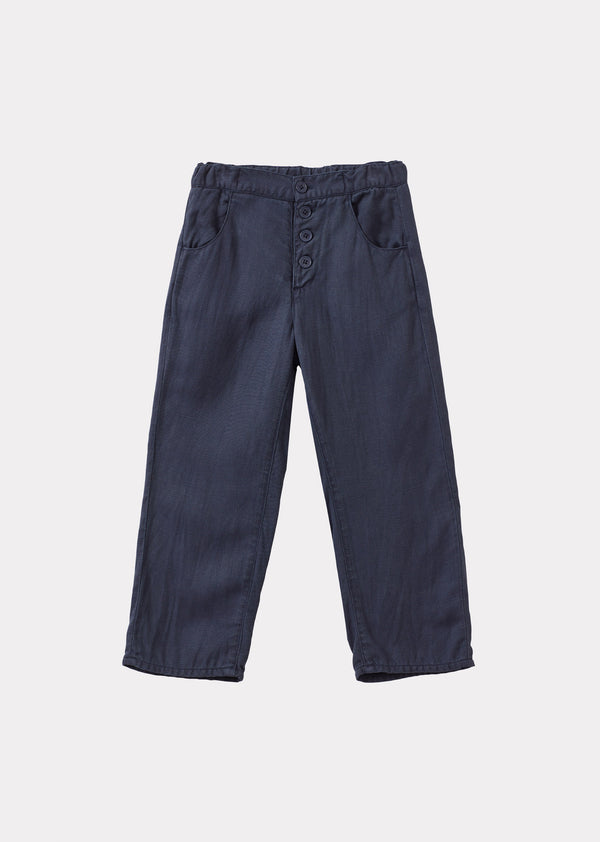 caramel ERODIUM CHILDREN'S TROUSERS - NAVY