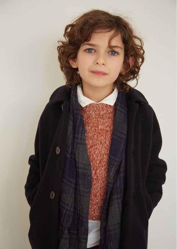 Caramel EVEREST KIDS COAT - DARK NAVY