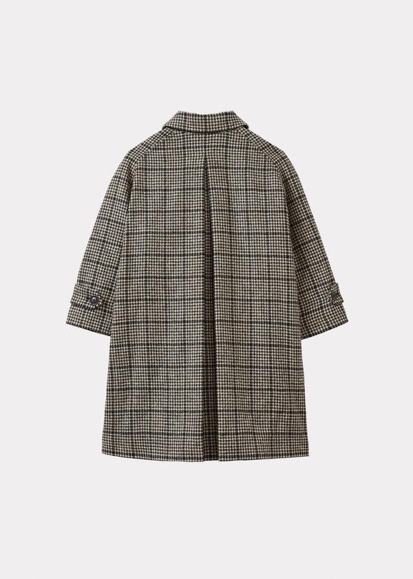 Caramel FELIX CHILDREN'S NEW WOOL COAT - HOUNDSTOOTH