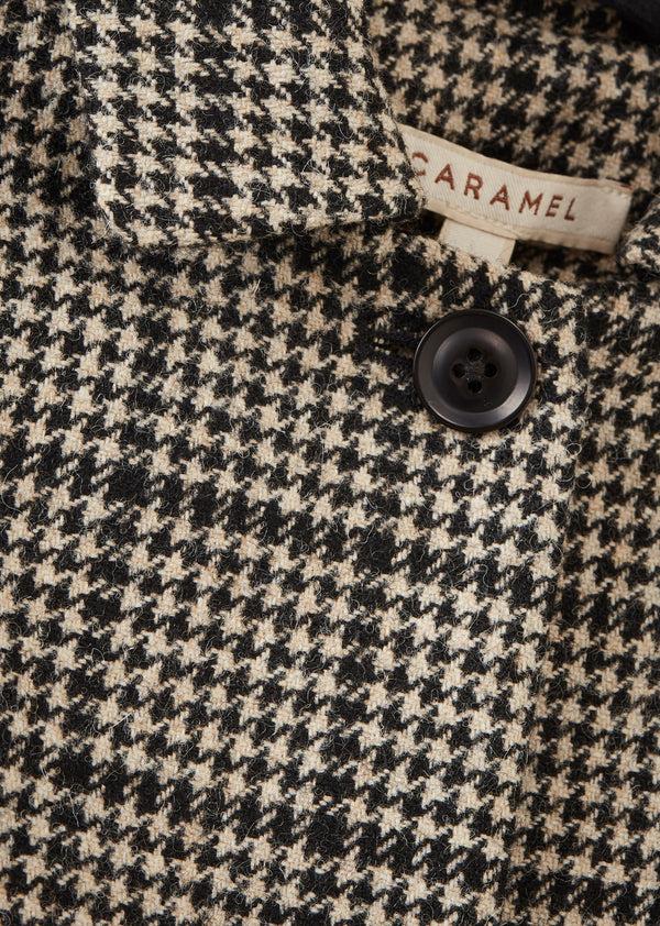 Caramel FELIX CHILDREN'S NEW WOOL COAT - HOUNDSTOOTH