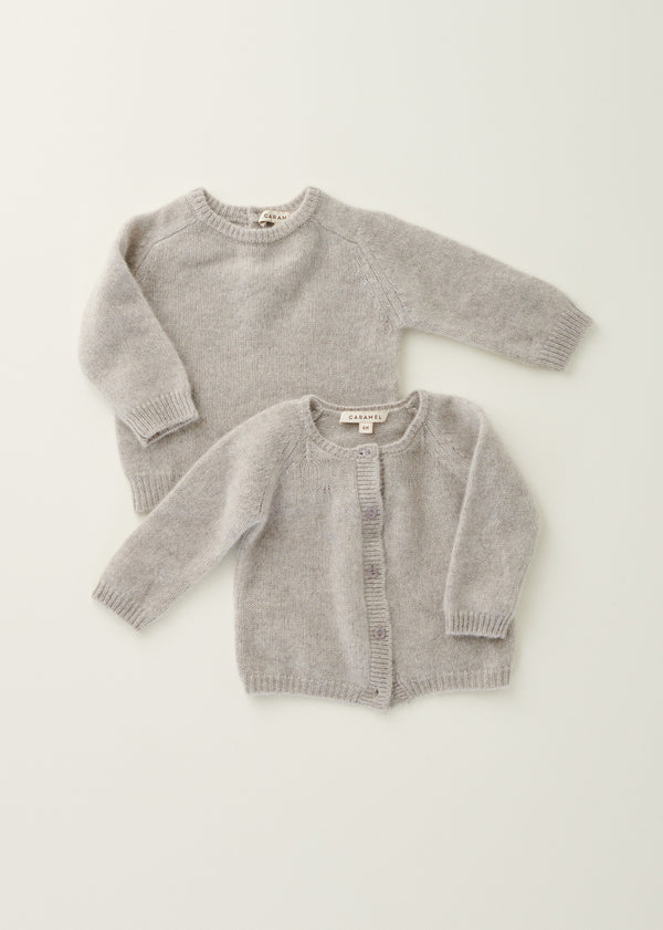 Caramel FENNEL BABY CASHMERE JUMPER - PALE GREY
