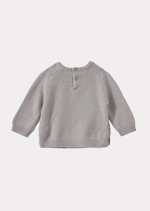 Caramel FENNEL BABY CASHMERE JUMPER - PALE GREY