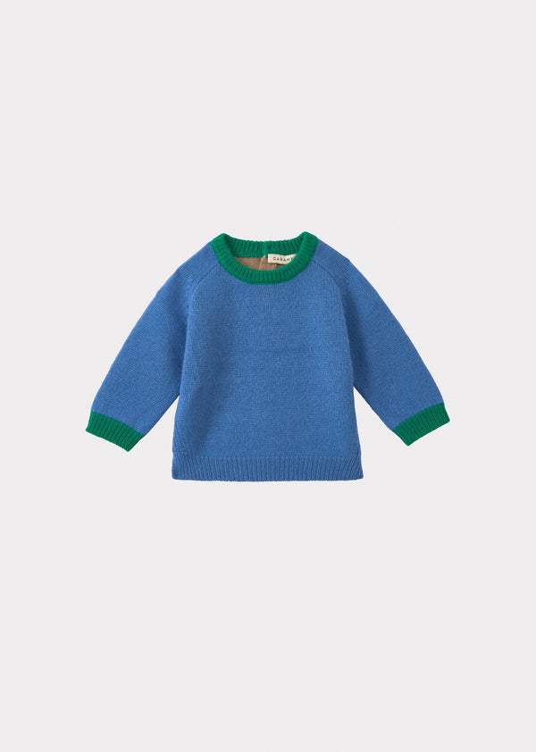 caramel FENNEL BABY JUMPER - BLUE/CAMEL