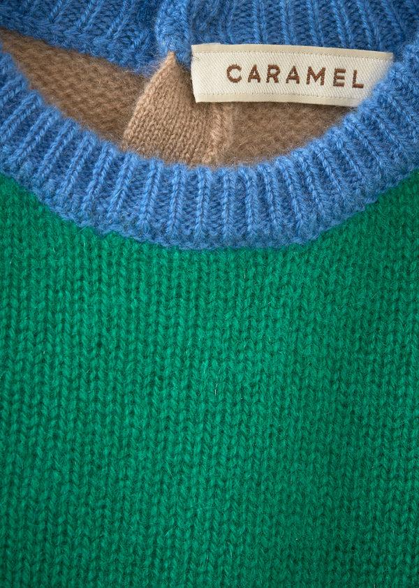 Caramel FENNEL BABY JUMPER - GREEN/CAMEL