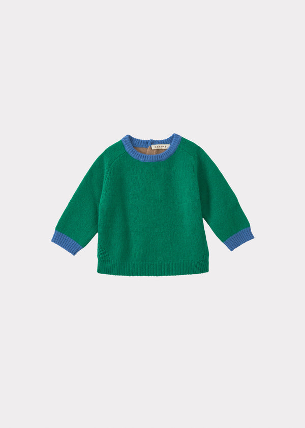caramel FENNEL BABY JUMPER - GREEN/CAMEL