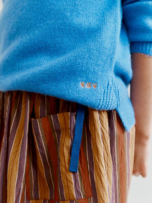 Caramel FENNEL CHILDREN'S CASHMERE JUMPER - SKY BLUE