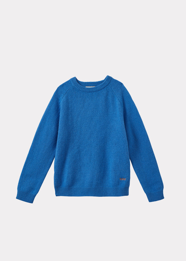 caramel FENNEL CHILDREN'S CASHMERE JUMPER - SKY BLUE