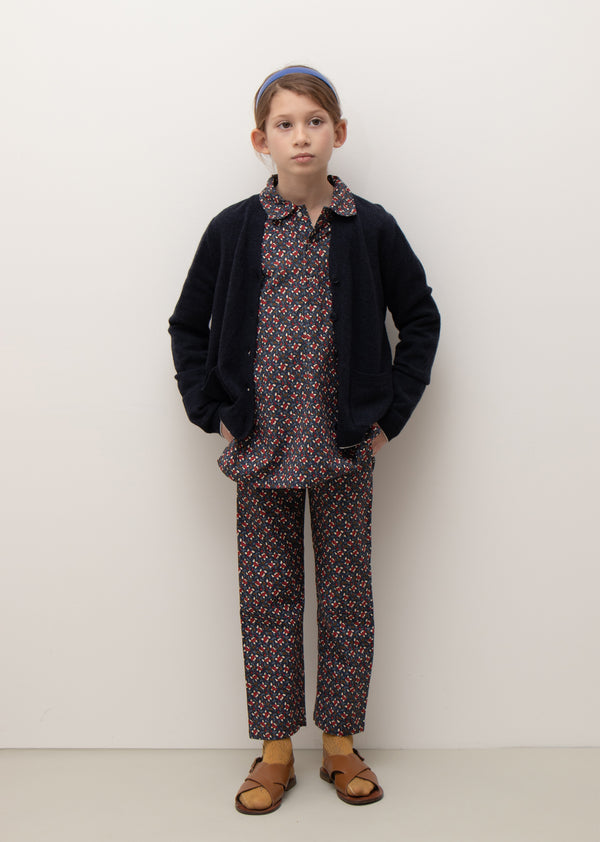 Caramel FICUS KIDS TROUSER - NAVY SEED PRINT