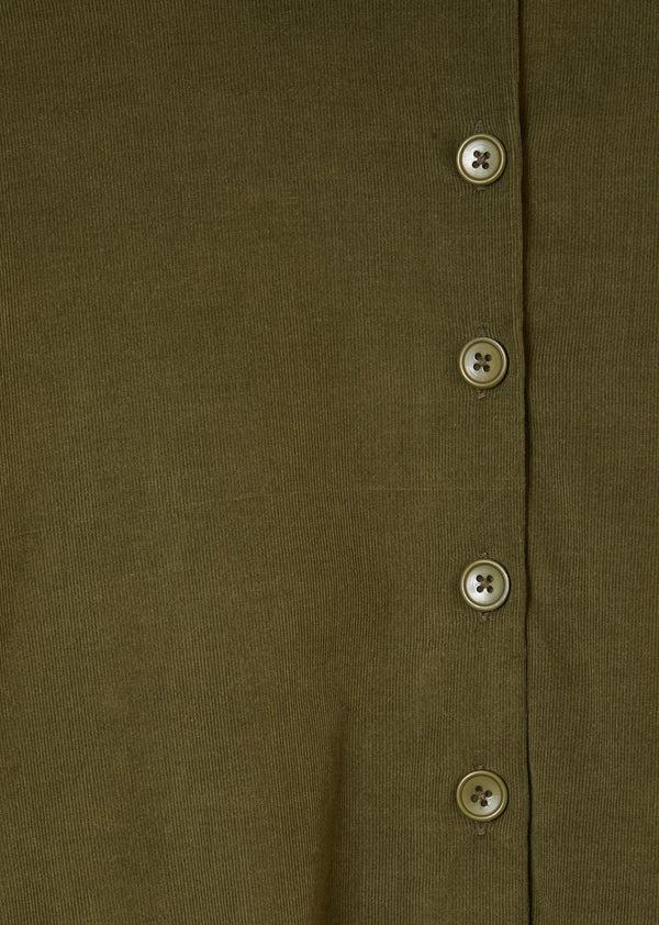 Caramel FLARED SHIRT DRESS - OLIVE