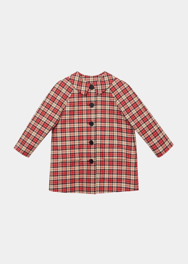 Caramel FURZE COAT - RED CHECK