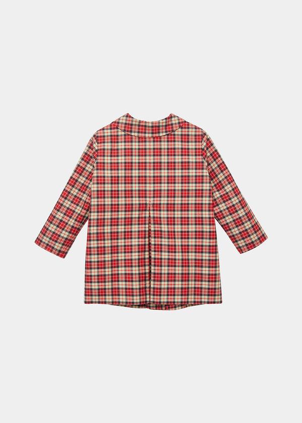 Caramel FURZE COAT - RED CHECK