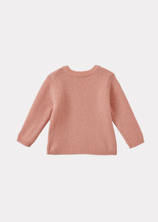 Caramel GALLOWAY CASHMERE BABY JUMPER - SUGAR PINK