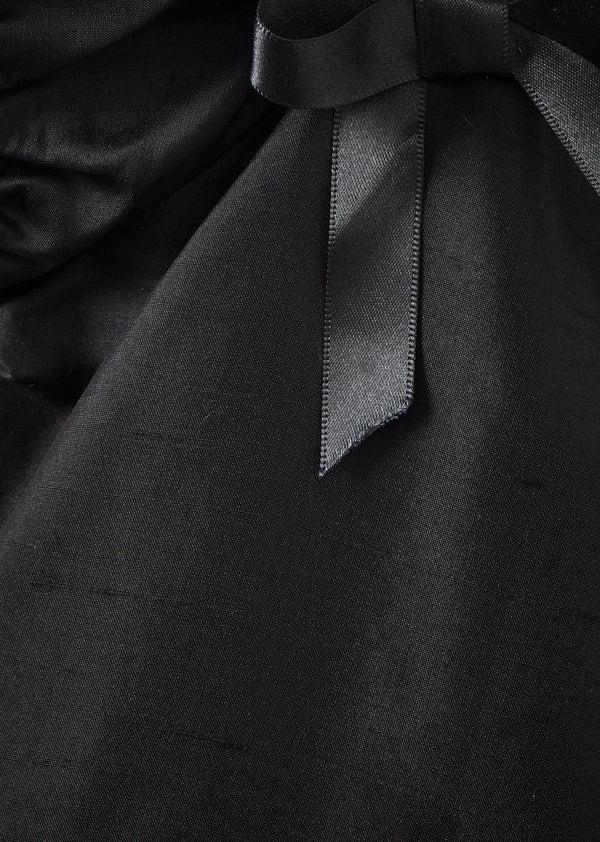 Caramel GARDA GIRL'S SILK TAFETTA DRESS - BLACK