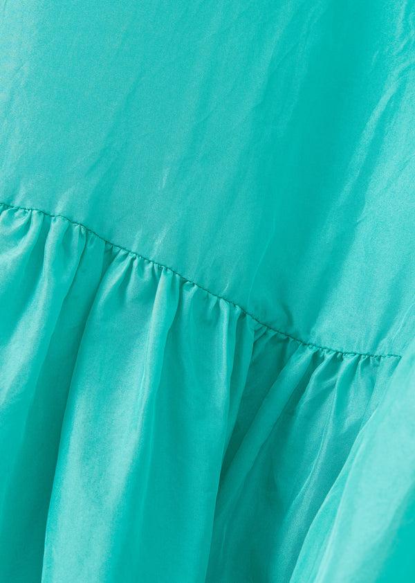 Caramel GRAPE GIRL'S SILK SLIP DRESS - AQUA