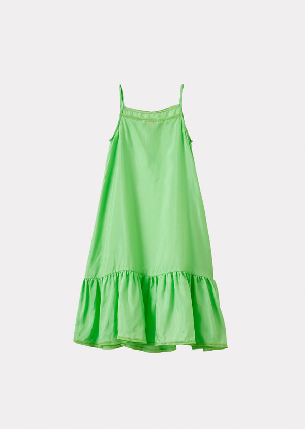 Caramel GRAPE GIRL'S SILK SLIP DRESS - MINT