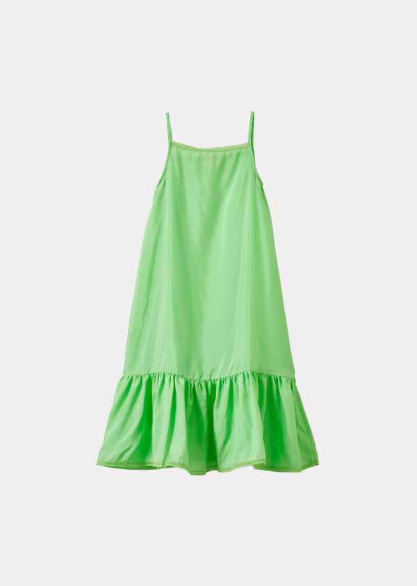 caramel GRAPE GIRL'S SILK SLIP DRESS - MINT
