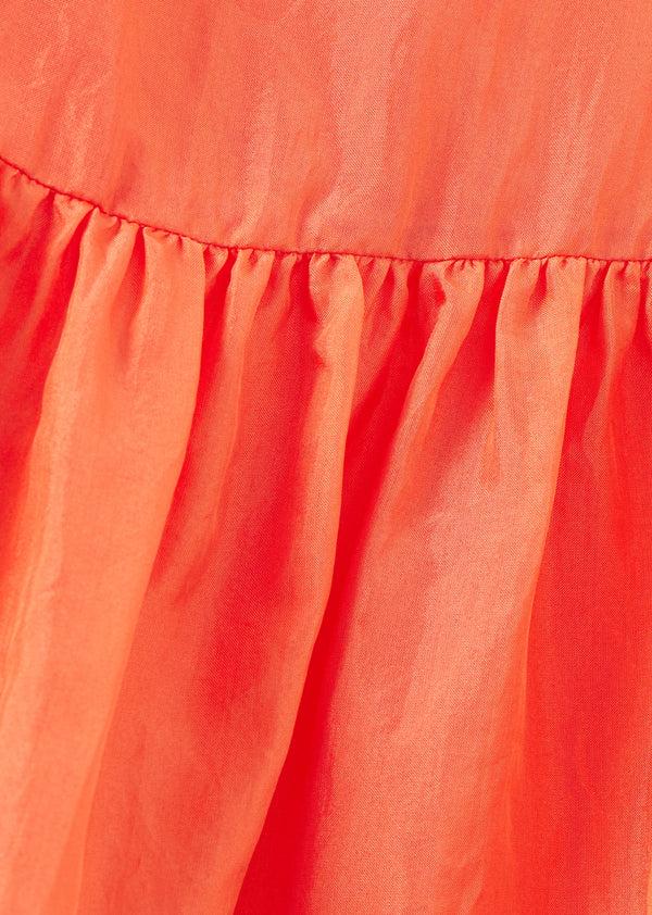 Caramel GRAPE GIRL'S SILK SLIP DRESS - PEACH
