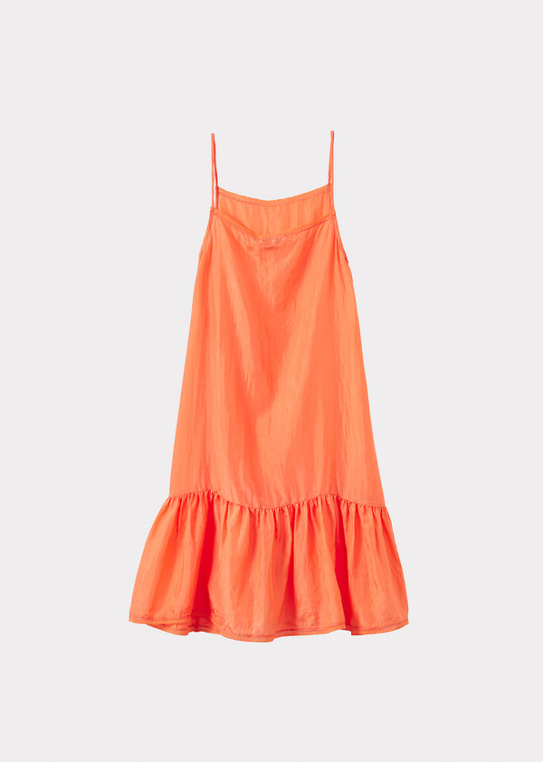 Caramel GRAPE GIRL'S SILK SLIP DRESS - PEACH