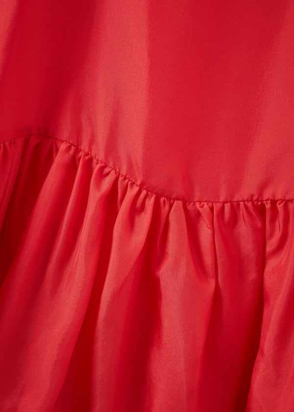 Caramel GRAPE GIRL'S SILK SLIP DRESS - POMEGRANATE