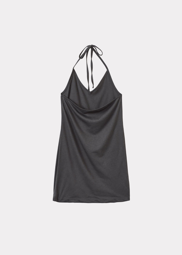 Caramel HALTERNECK TOP - CHARCOAL