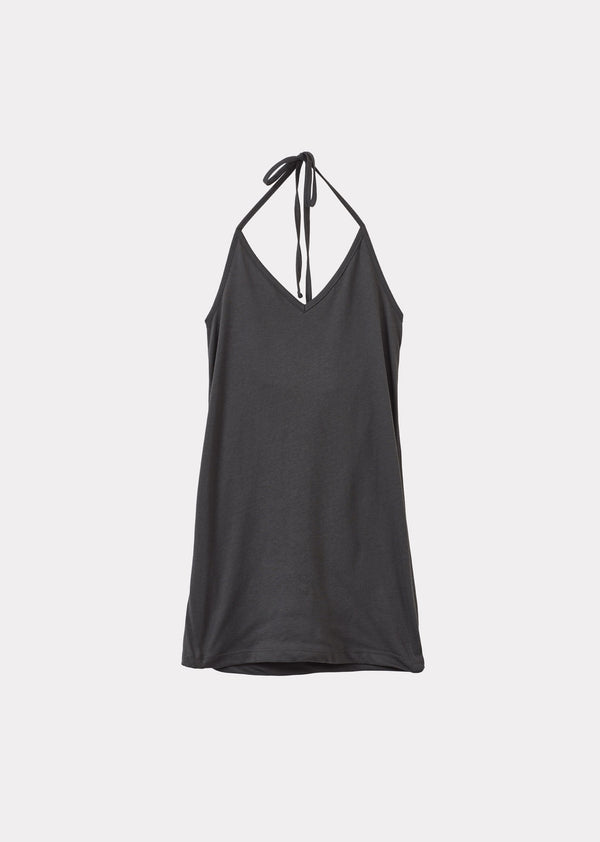 caramel HALTERNECK TOP - CHARCOAL