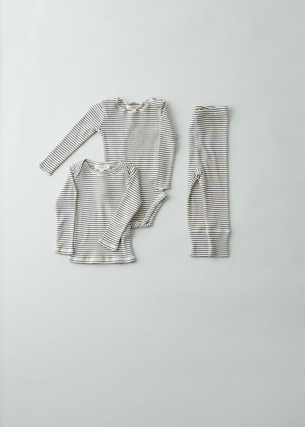 Caramel HANAU BABY COTTON ROMPER - NAVY / CREAM